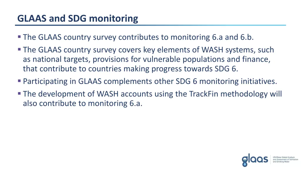 glaas and sdg monitoring