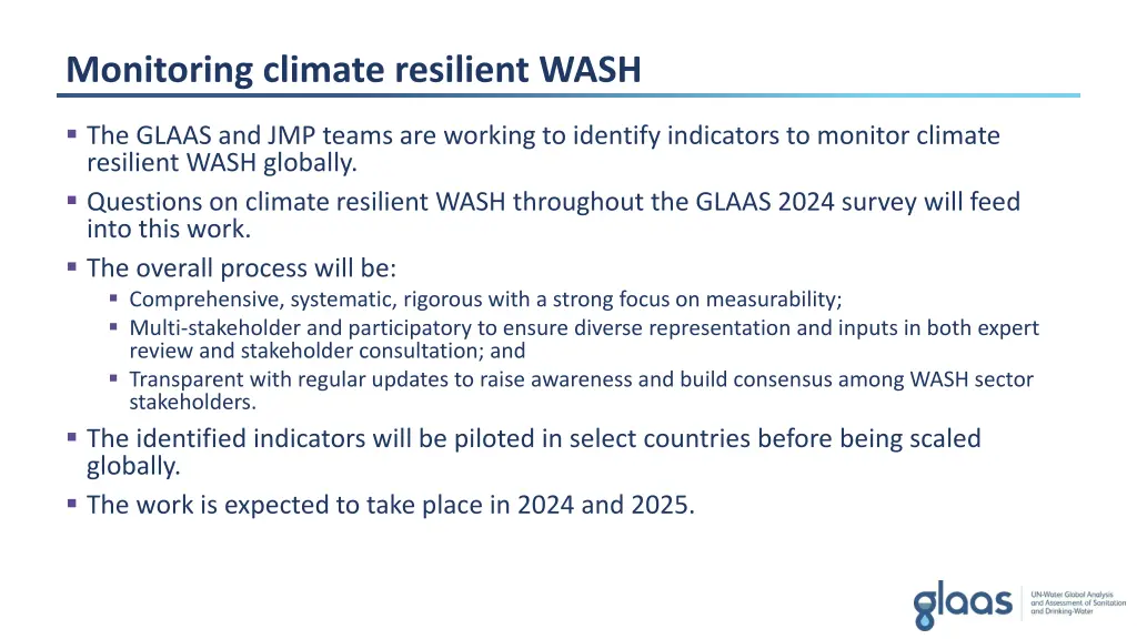 monitoring climate resilient wash