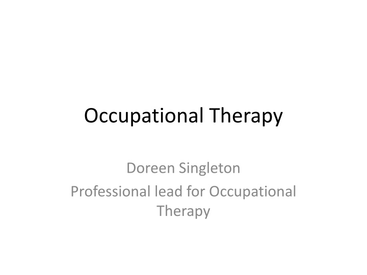 occupational therapy