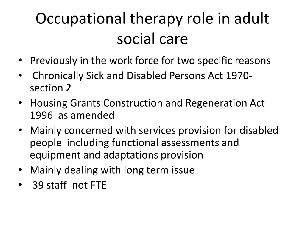 occupational therapy role in adult social care