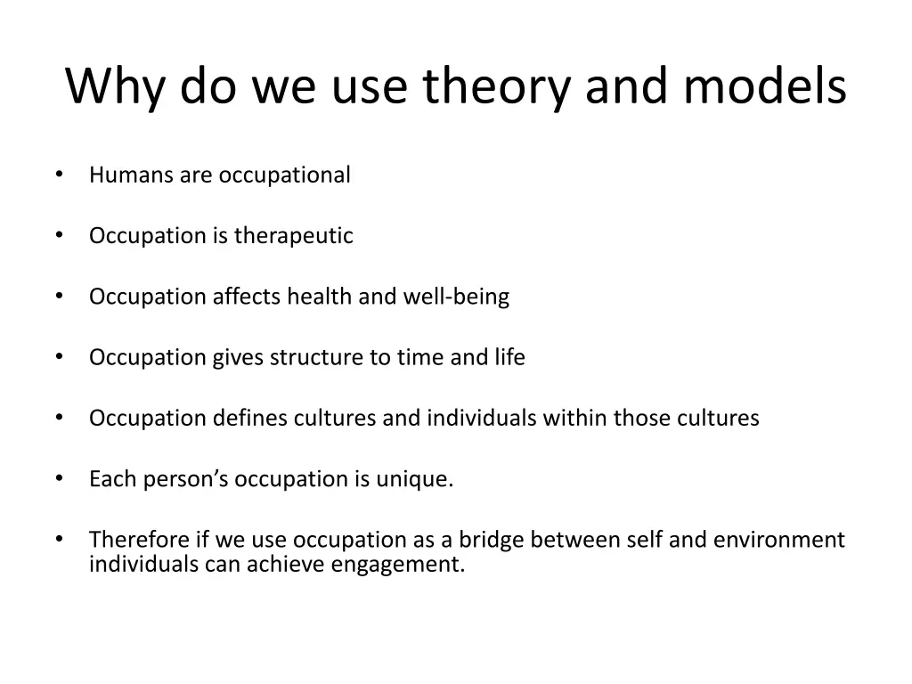 why do we use theory and models