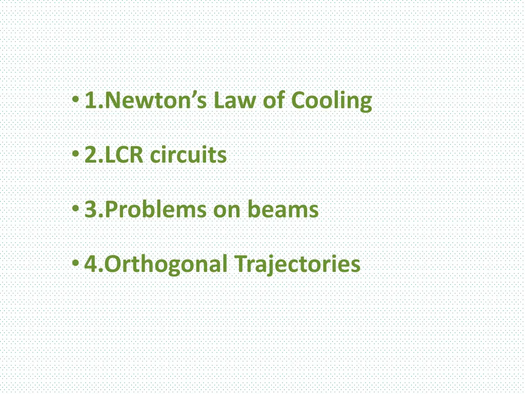 1 newton s law of cooling