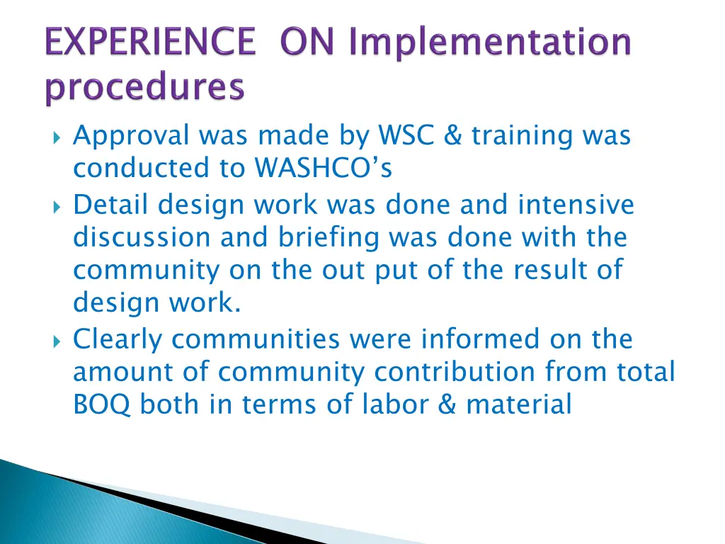 approval was made by wsc training was conducted