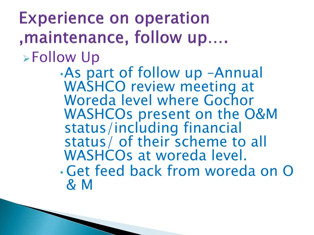 follow up as part of follow up annual washco