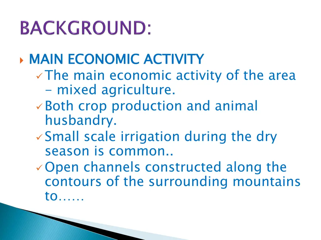 main economic activity the main economic activity