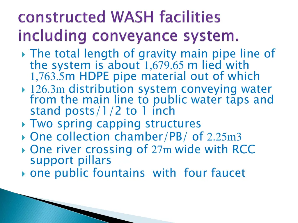 the total length of gravity main pipe line