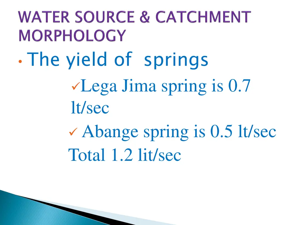 the yield of springs lega jima spring