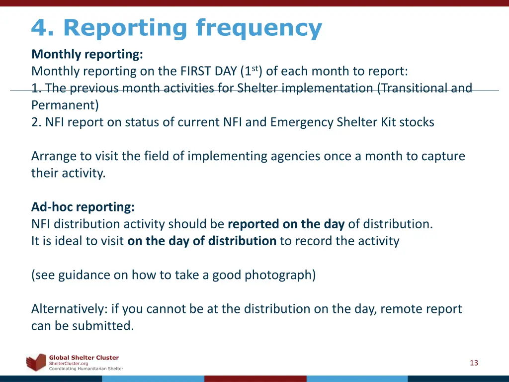 4 reporting frequency