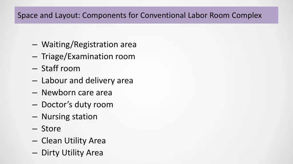 space and layout components for conventional