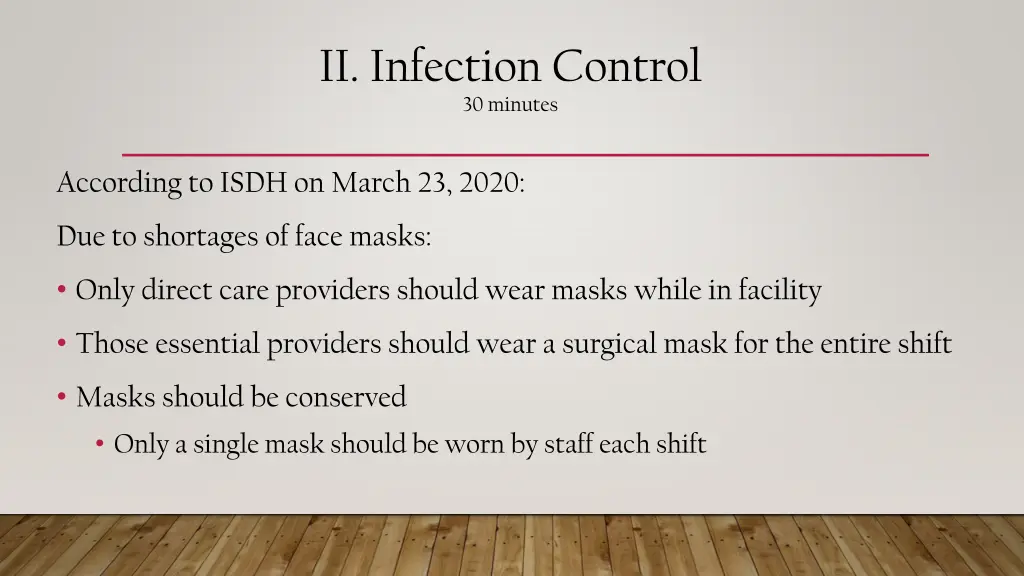 ii infection control 30 minutes 1