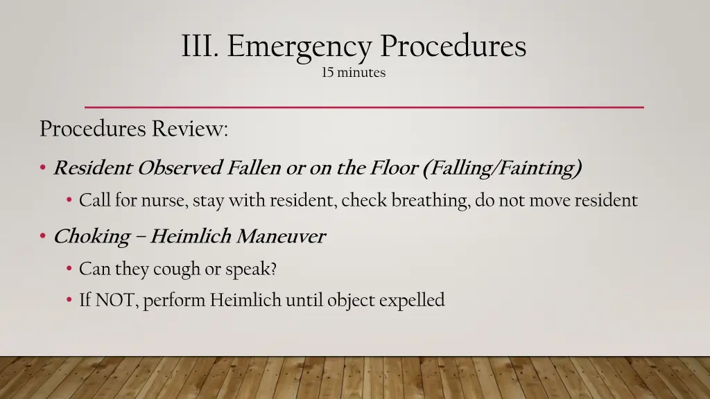 iii emergency procedures 15 minutes 4