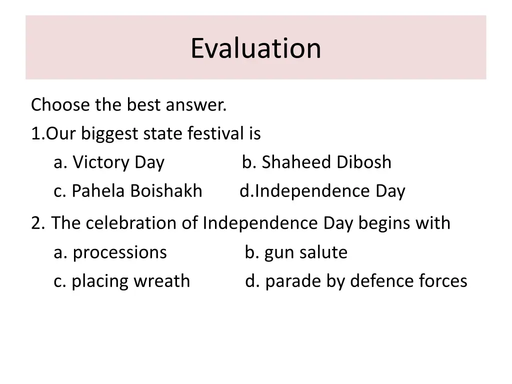 evaluation