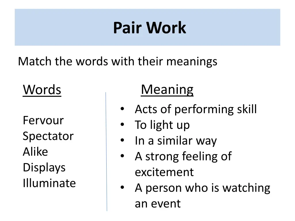 pair work