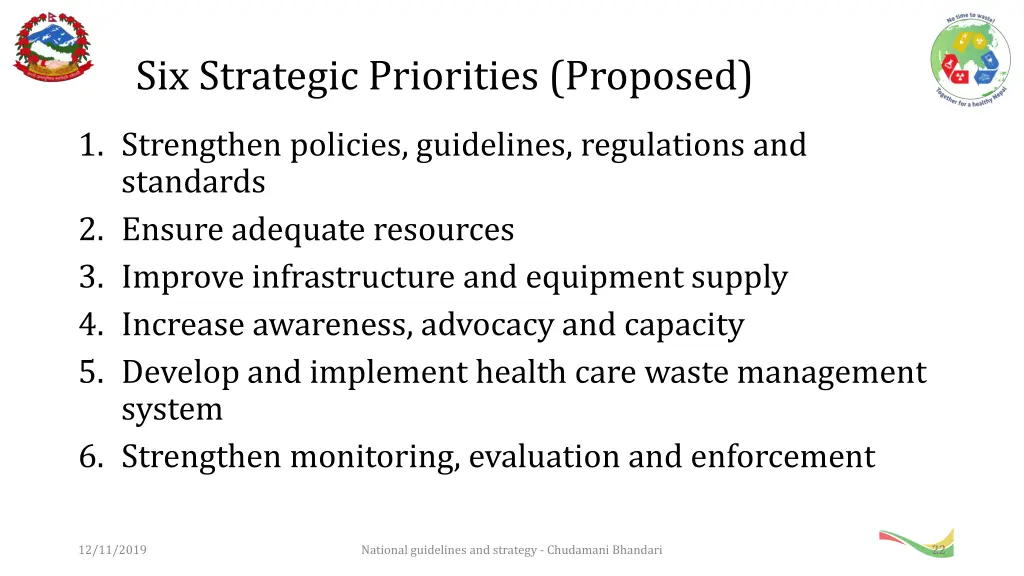 six strategic priorities proposed