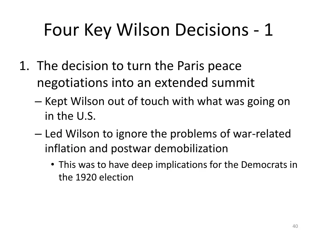 four key wilson decisions 1