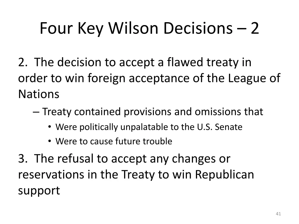 four key wilson decisions 2