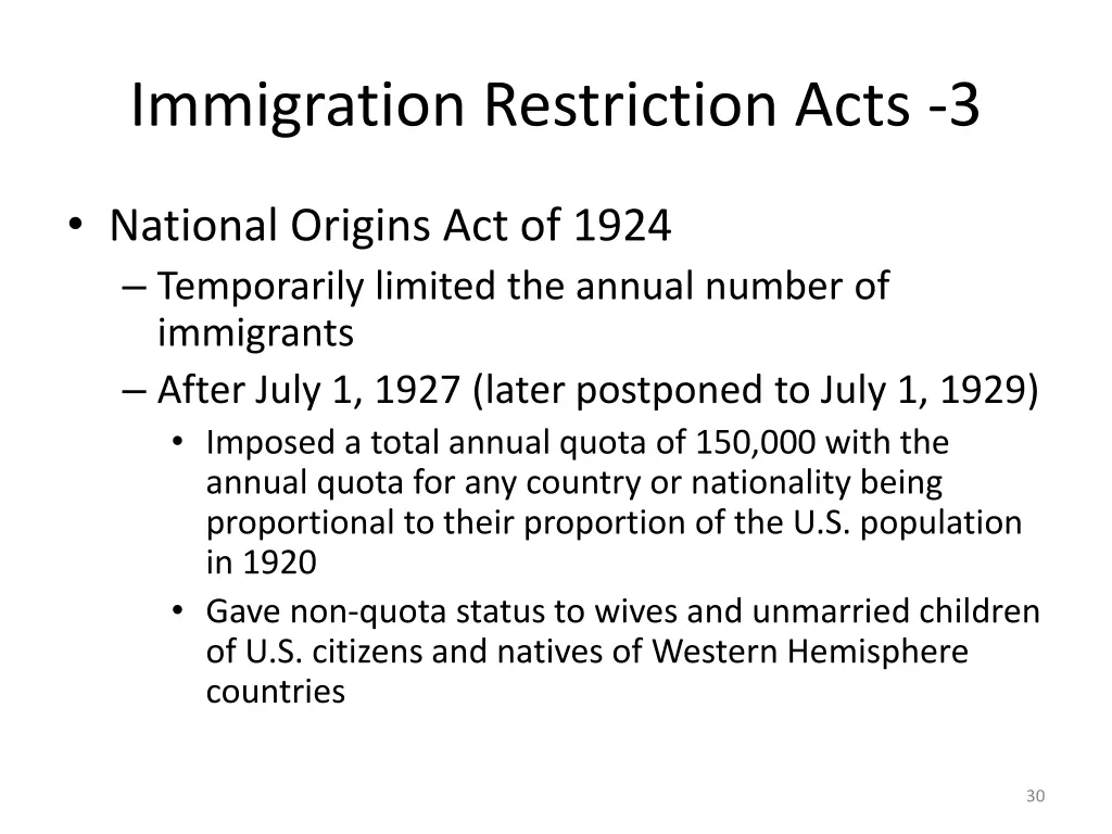 immigration restriction acts 3