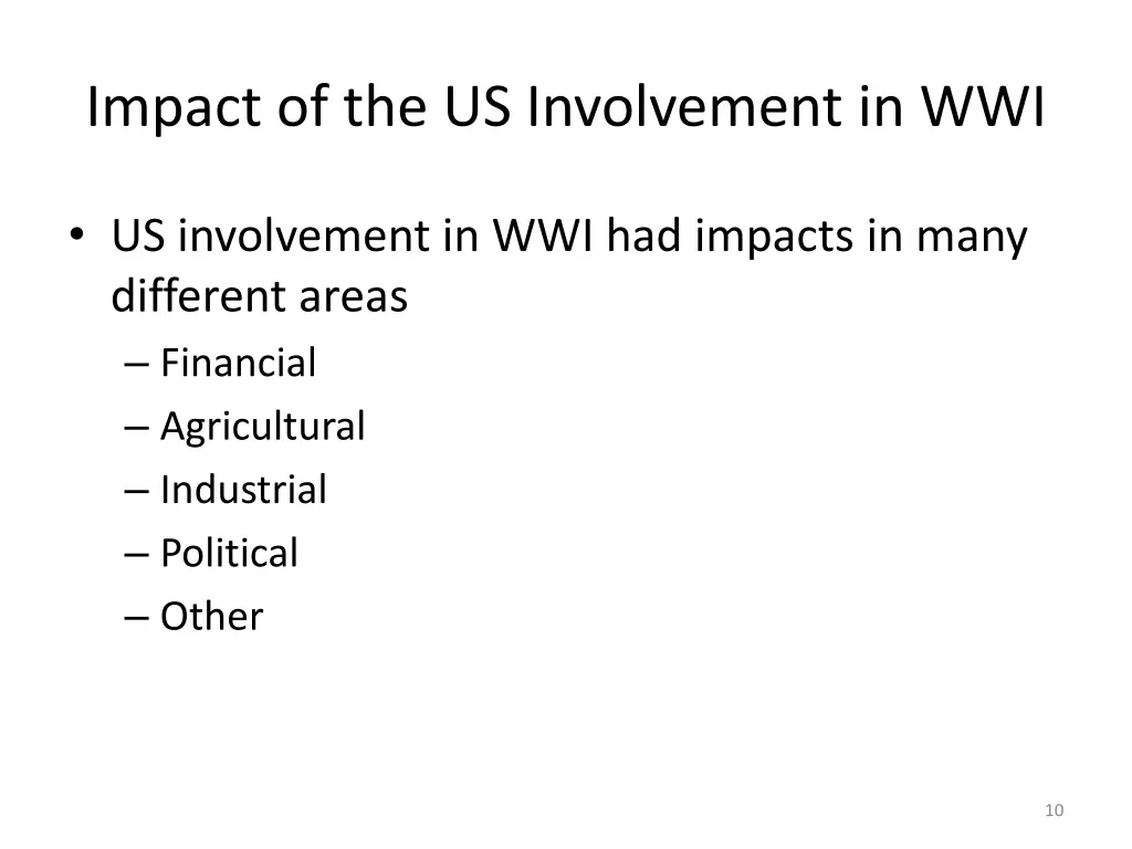 impact of the us involvement in wwi