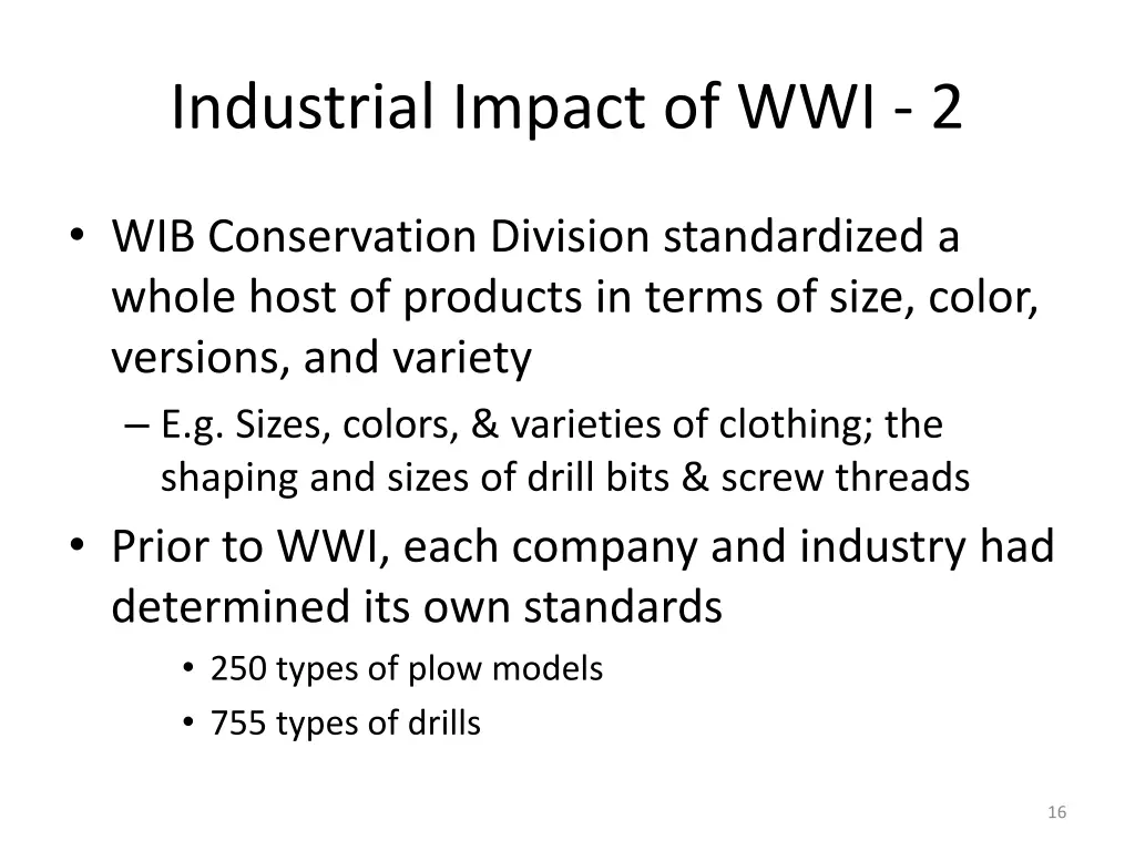 industrial impact of wwi 2