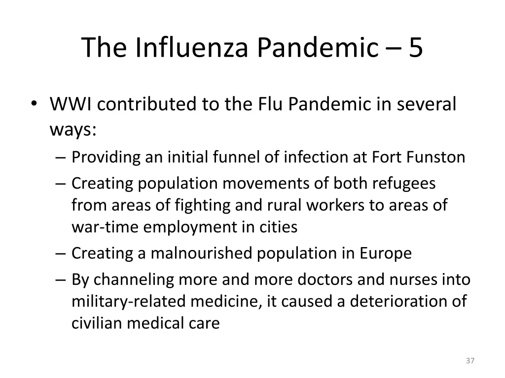 the influenza pandemic 5