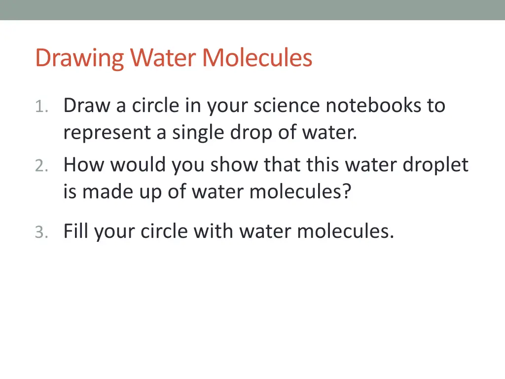 drawing water molecules