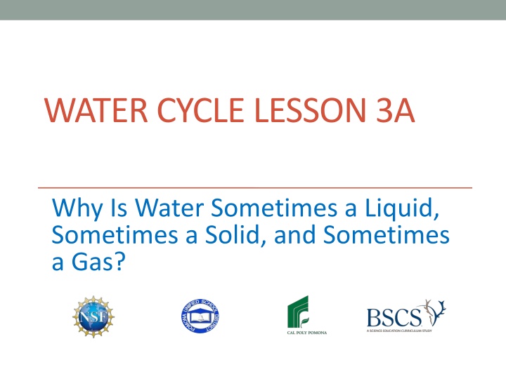 water cycle lesson 3a