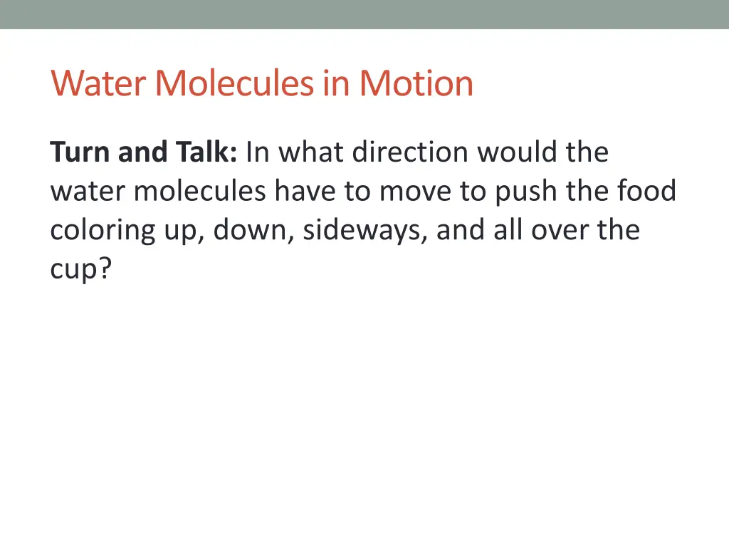 water molecules in motion