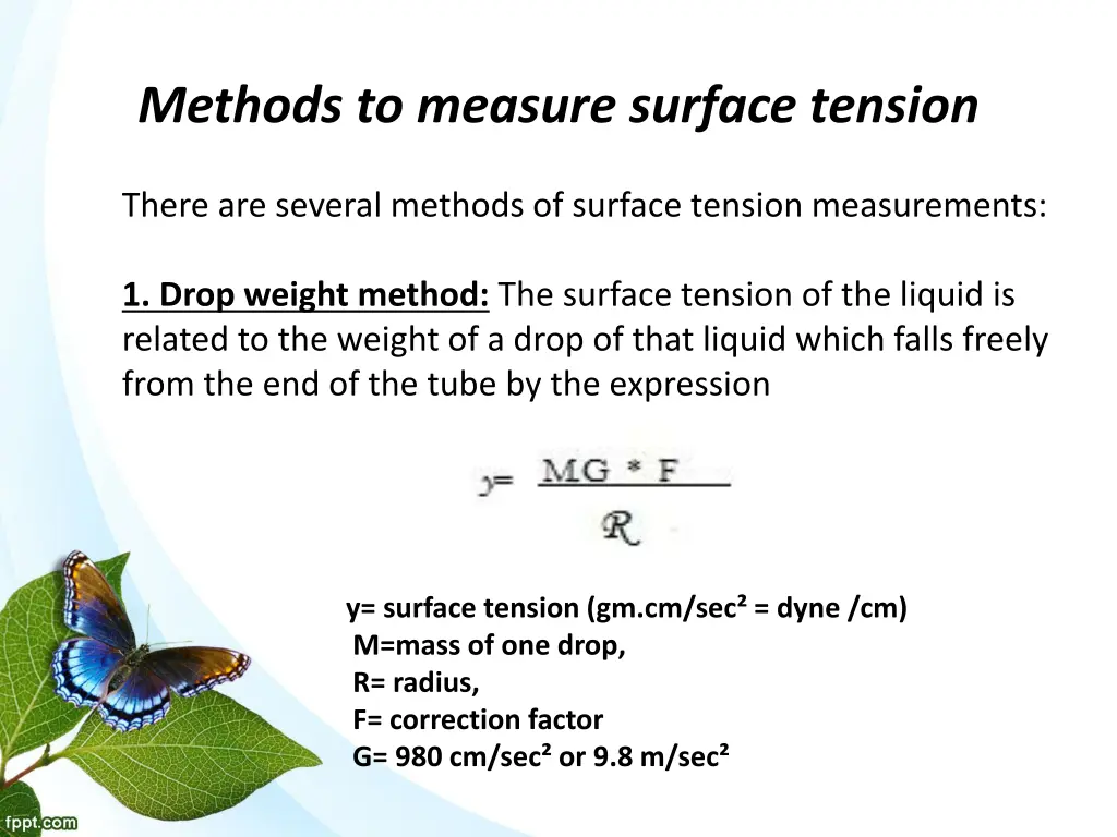 methods to measure surface tension