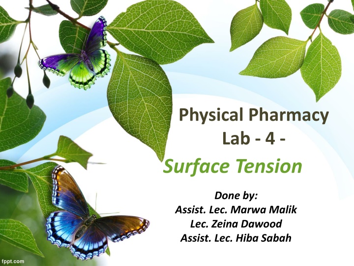 physical pharmacy lab 4 surface tension