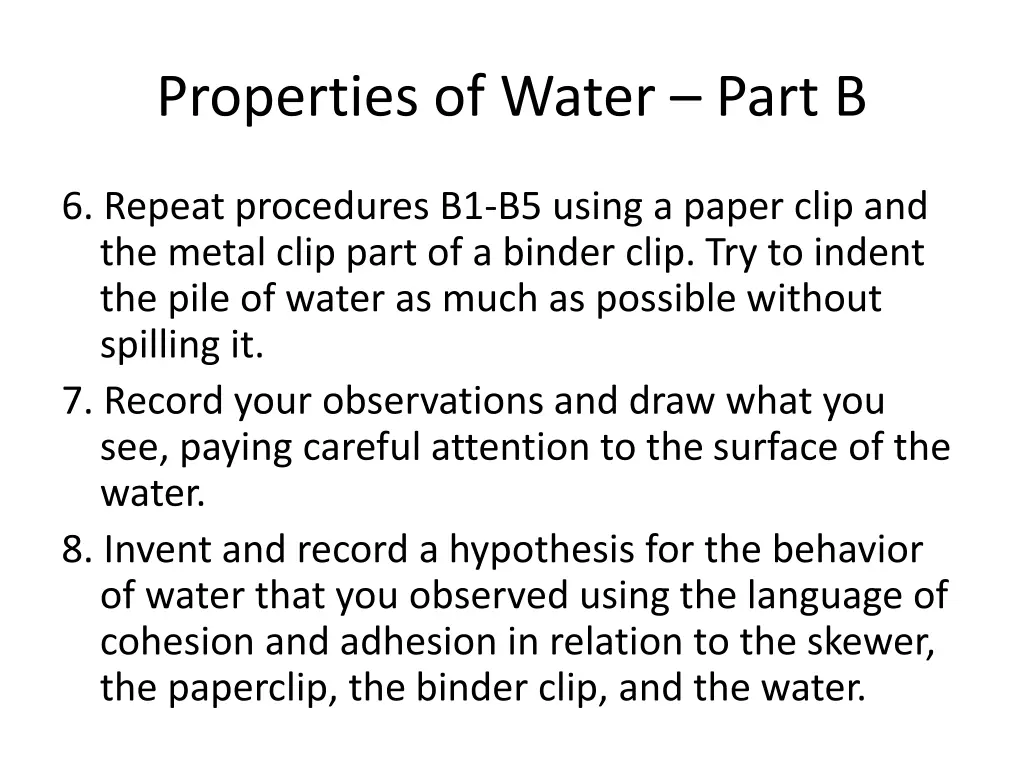 properties of water part b 2