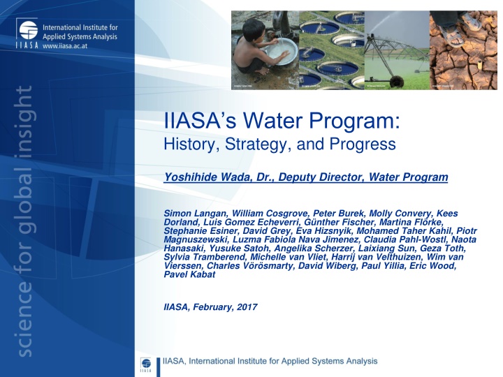 iiasa s water program history strategy