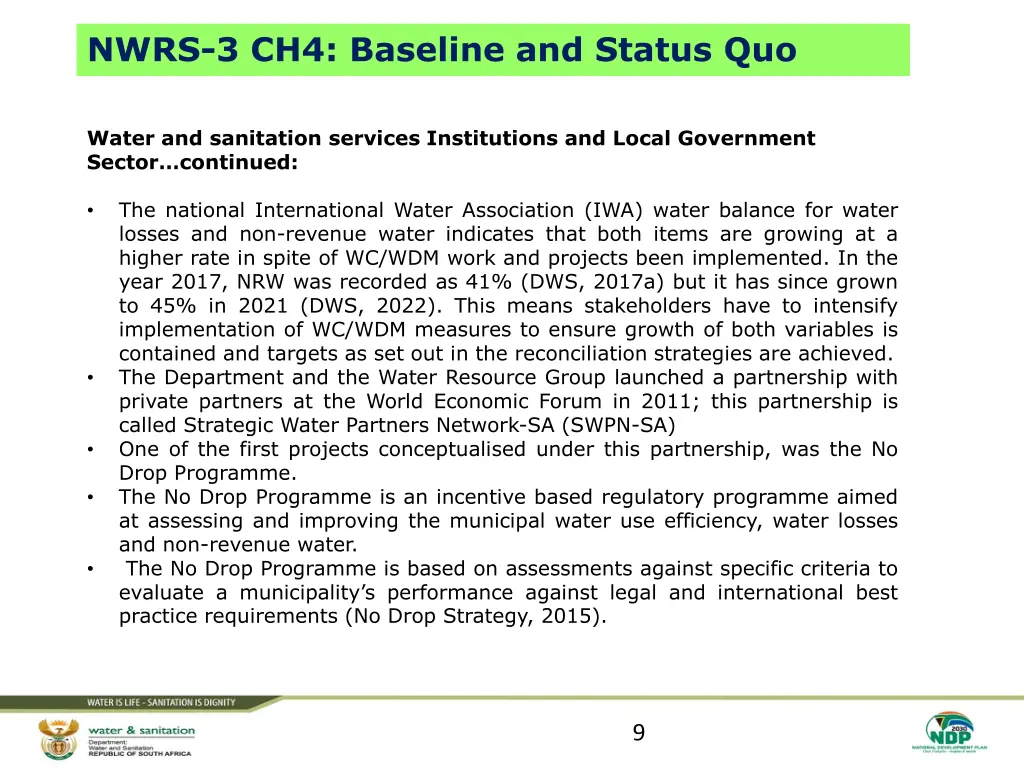 nwrs 3 ch4 baseline and status quo 2