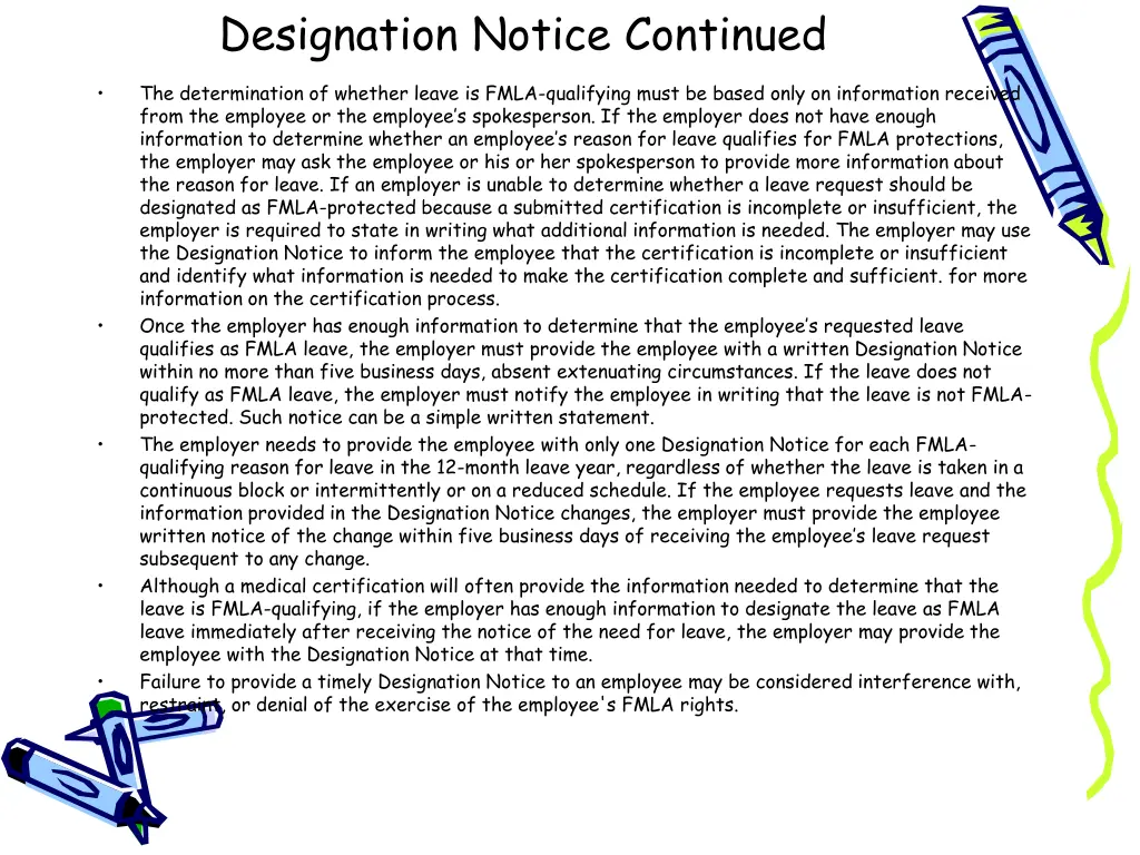 designation notice continued