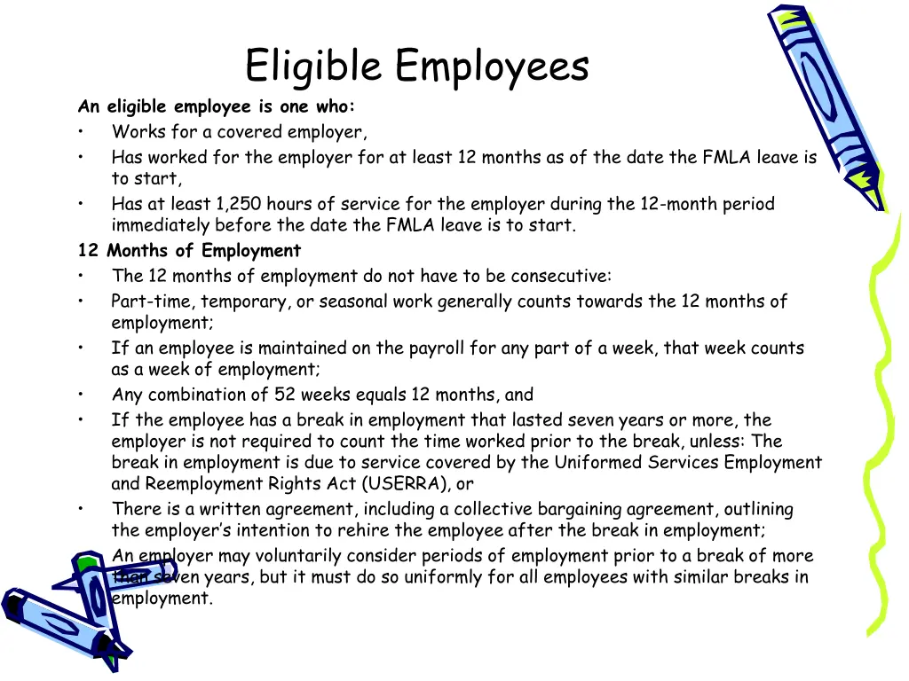 eligible employees an eligible employee