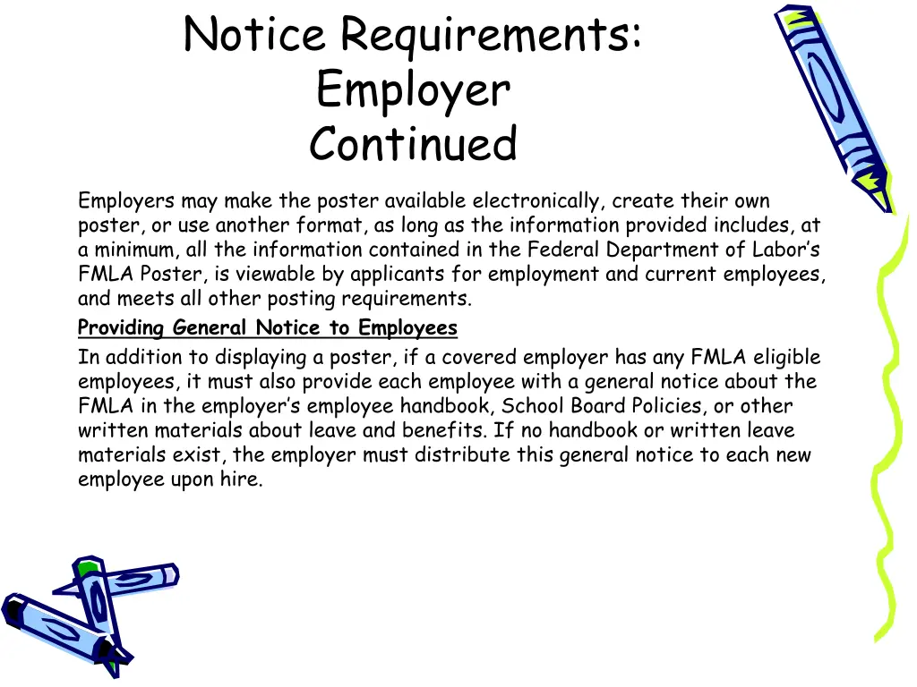 notice requirements employer continued