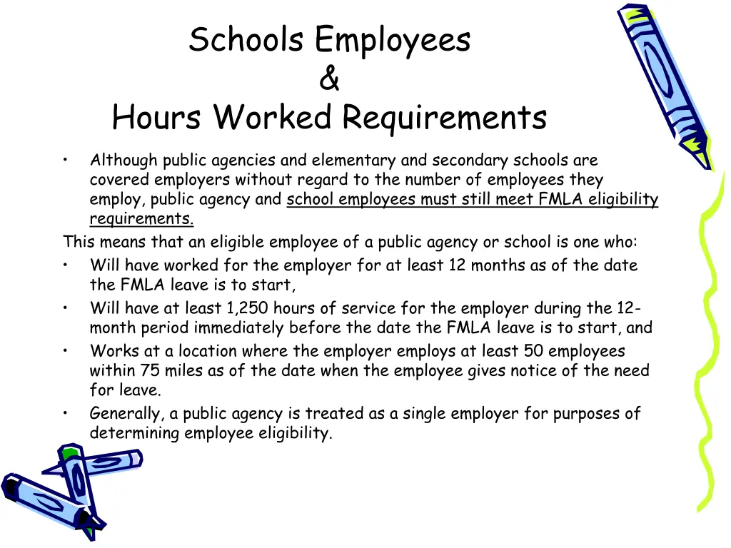 schools employees hours worked requirements