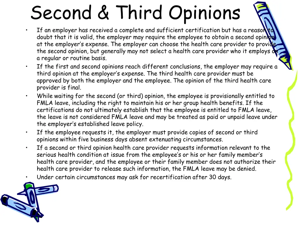 second third opinions if an employer has received