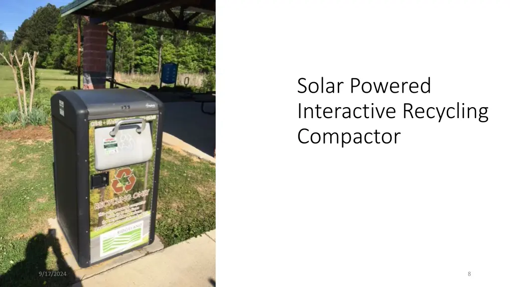 solar powered interactive recycling compactor