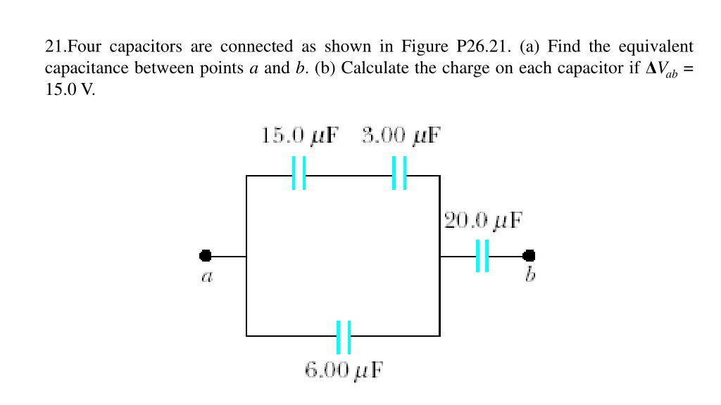 21 four capacitors are connected as shown