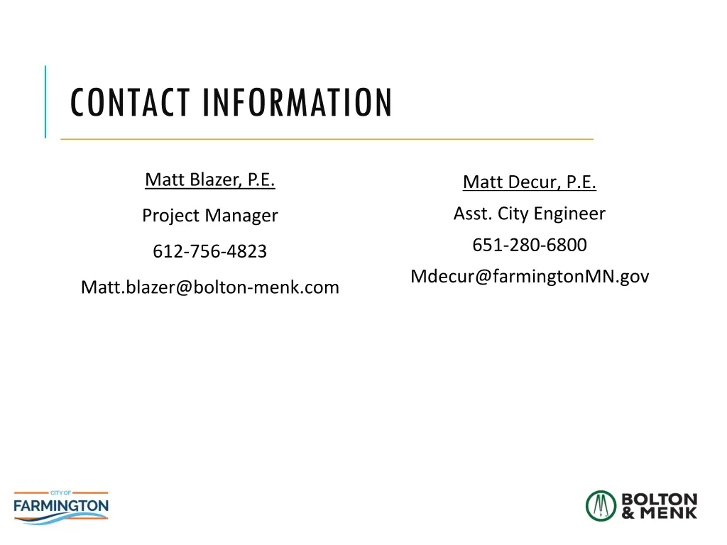 contact information