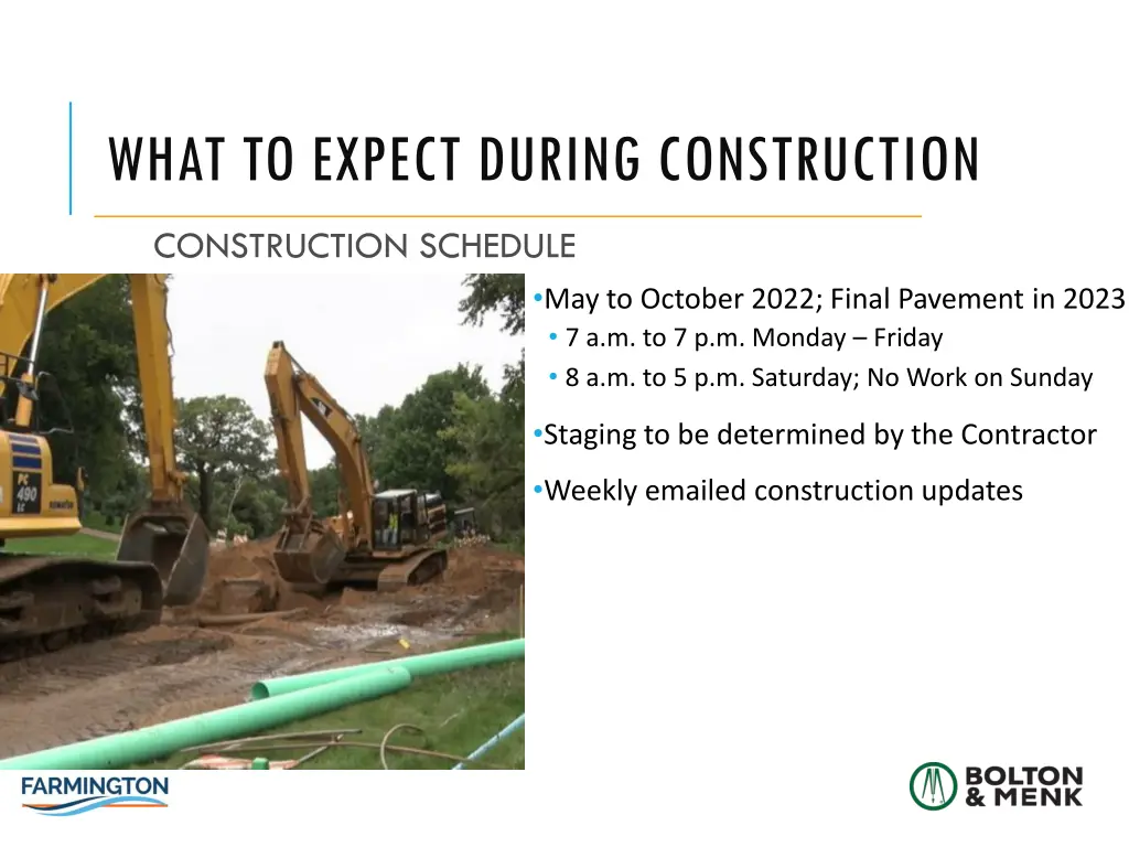 what to expect during construction