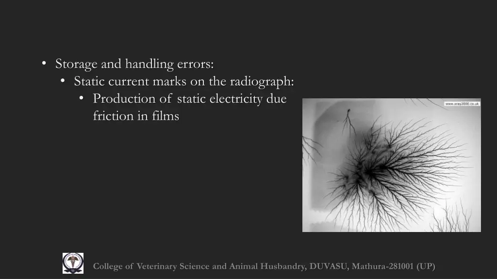 storage and handling errors static current marks