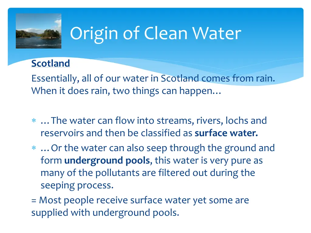 origin of clean water 1