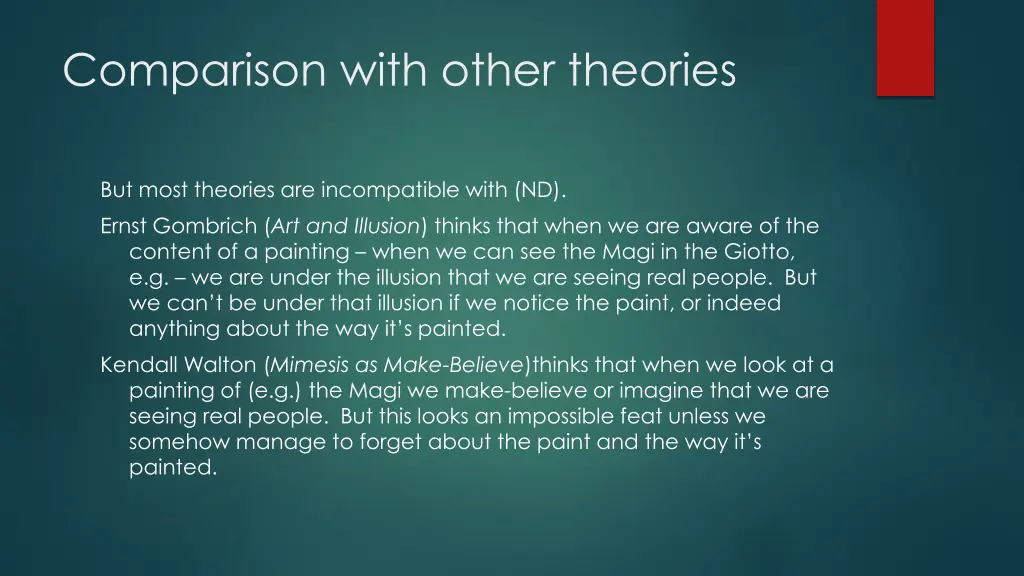 comparison with other theories