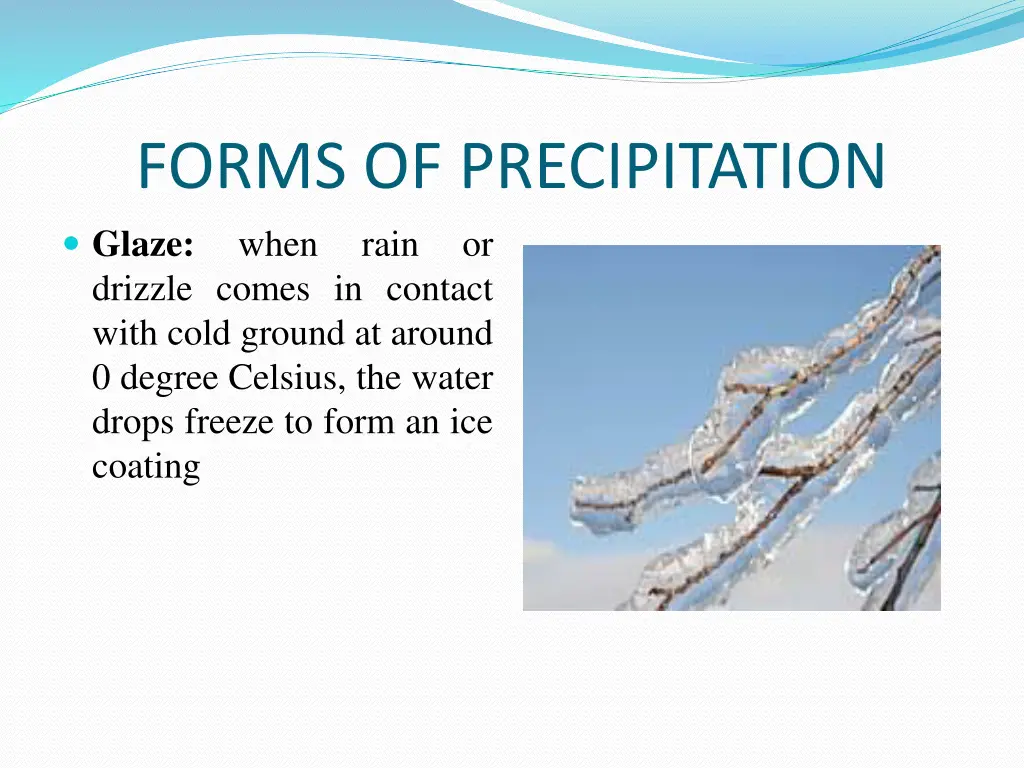 forms of precipitation glaze when rain or drizzle