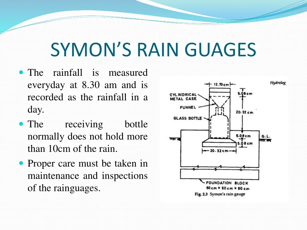 symon s rain guages the rainfall is measured