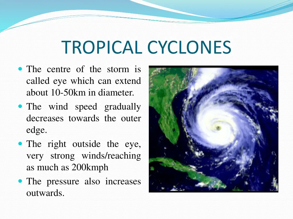 tropical cyclones the centre of the storm 1