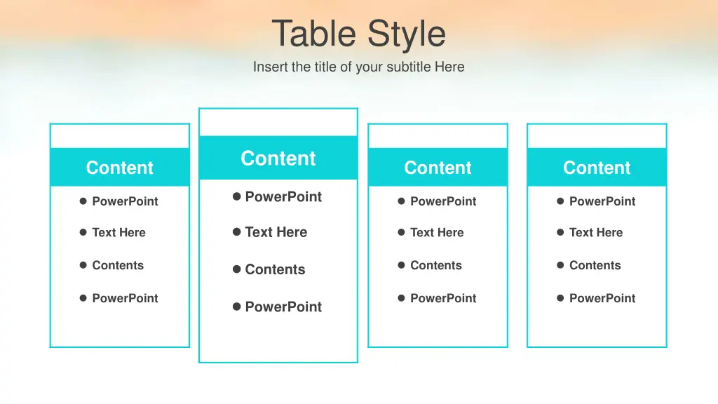 table style insert the title of your subtitle here 1