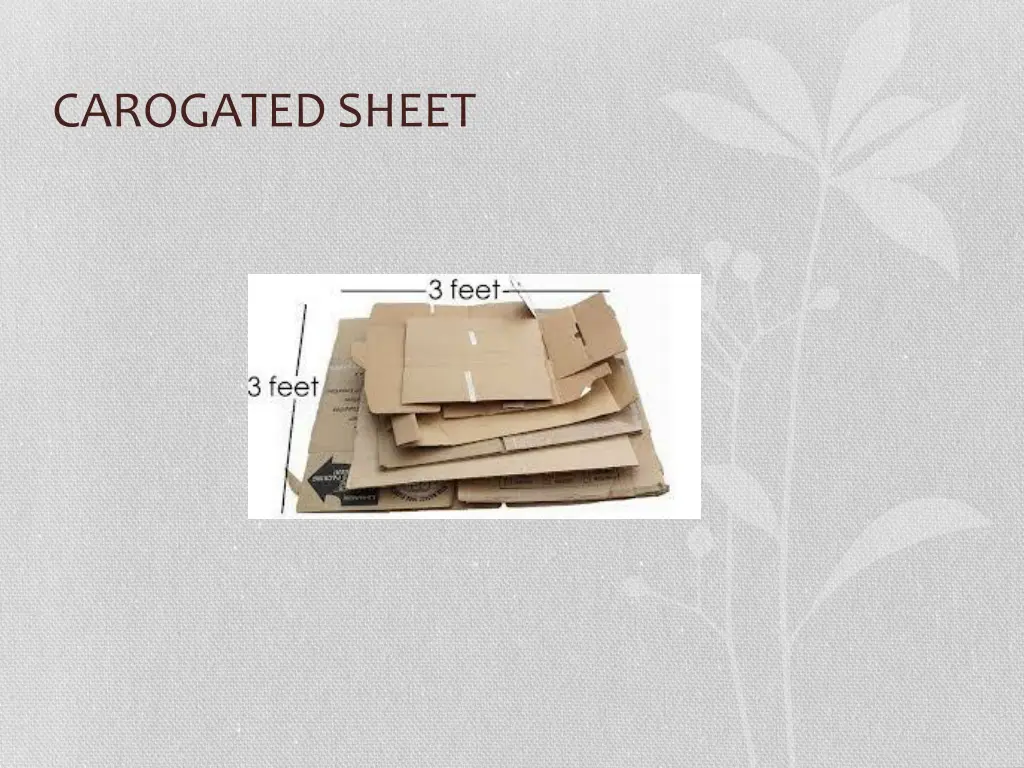 carogated sheet