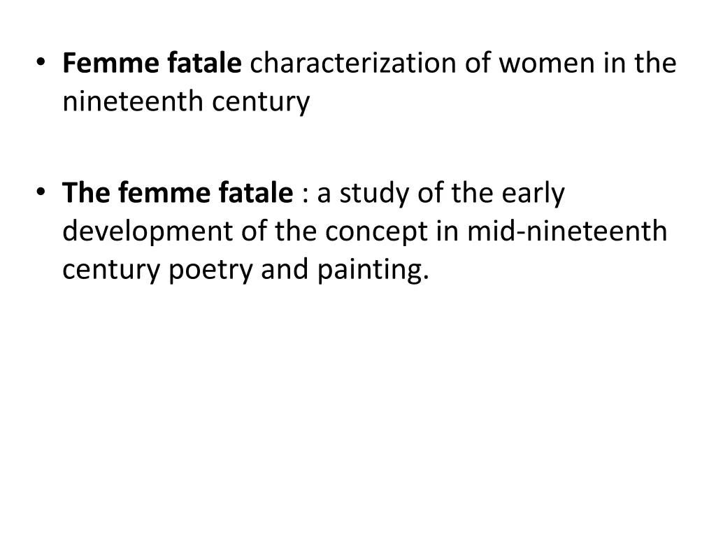 femme fatale characterization of women